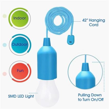 Lampe portable LED/1W/3xAAA bleu