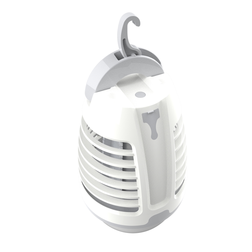 Lampe portable rechargeable avec piège à insectes LED/5W/1800 mAh IPX4 blanc/gris