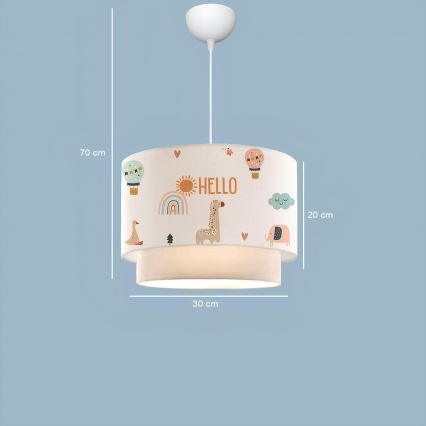 Lampe pour enfant CANDY 1xE27/40W/230V blanche/multicolore