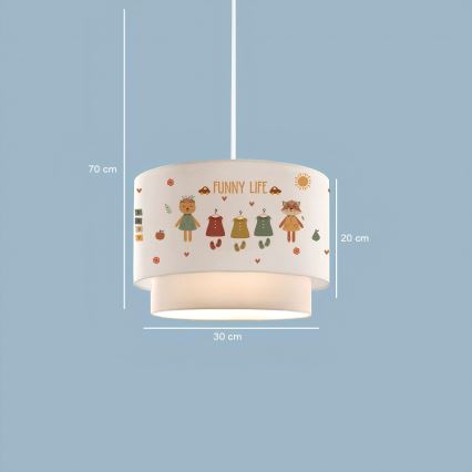 Lampe pour enfant CANDY 1xE27/40W/230V blanche/multicolore