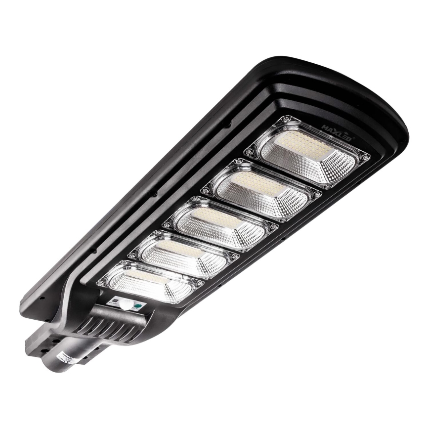 Lampe solaire à intensité variable avec détecteur LED/300W/6V 6500K IP65 noir + Télécommande