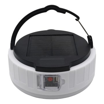 Lampe solaire à intensité variable rechargeable avec fonction de batterie portative K3 LED/2W/5,5V 6500K IPX4 1200 mAh noir/blanc