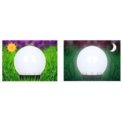 Lampe solaire à LED 1,2 V, 6500 K, 200 mAh, Ø 15 cm, IP44, blanc/noir