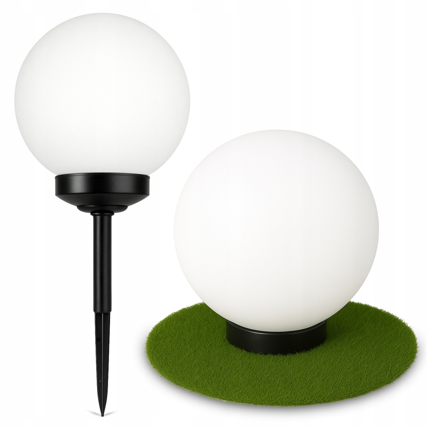 Lampe solaire à LED 1,2 V, 6500 K, 200 mAh, Ø 25 cm, IP44, blanc/noir