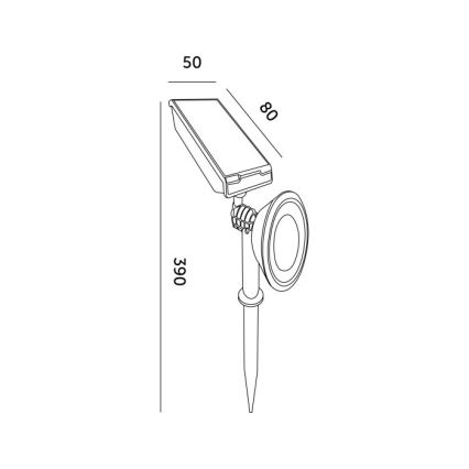 Lampe solaire à LED LANCE LED/1xAA 4000K IP44 300 mAh