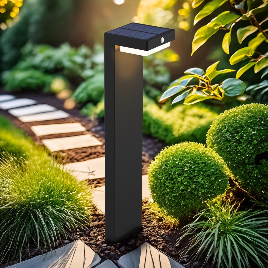 Lampe solaire avec détecteur de mouvement et de crépuscule PALERMO LED/5W/5V 2000 mAh IP54 noir