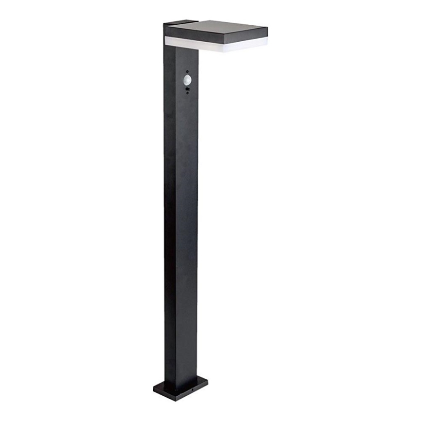 Lampe solaire avec détecteur LED/2W/3,7V IP54 3000K noir angulaire