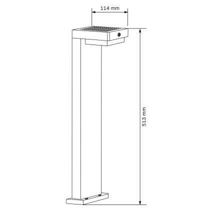 Lampe solaire avec détecteur MALI LED/4,5W/3,7V 2000 mAh IP44 noir