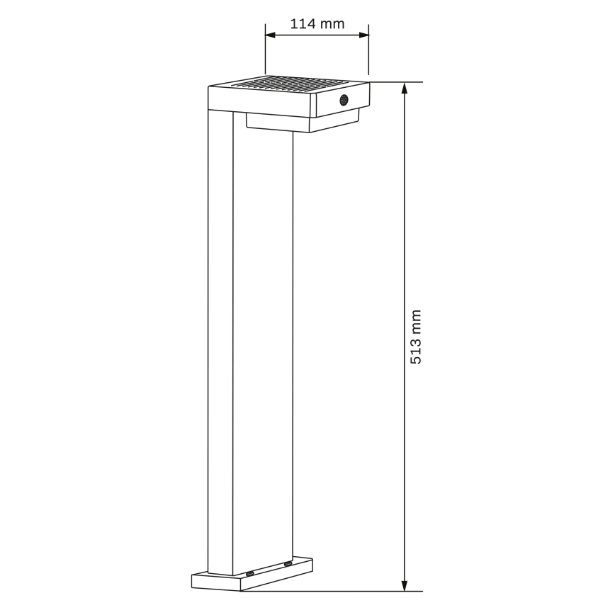 Lampe solaire avec détecteur MALI LED/4,5W/3,7V 2000 mAh IP44 noir