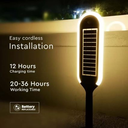 Lampe solaire avec un détecteur BOLLARD LED/5W/5,5V IP65 3000K