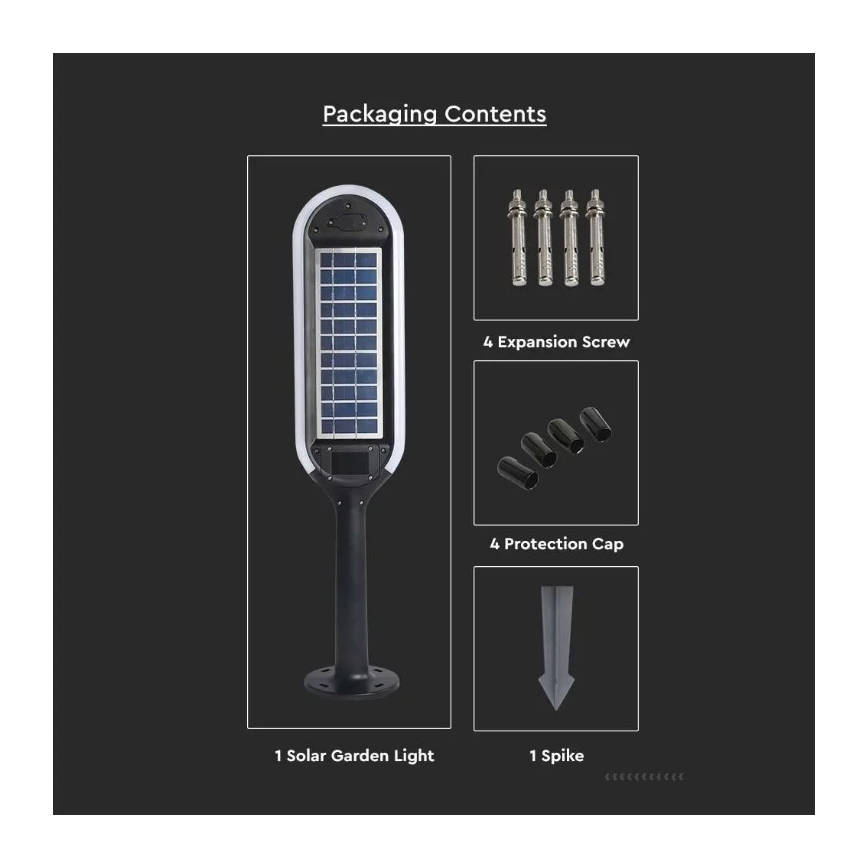 Lampe solaire avec un détecteur BOLLARD LED/5W/5,5V IP65 4000K