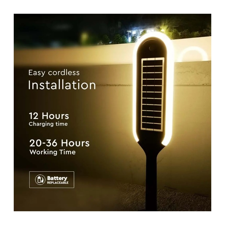 Lampe solaire avec un détecteur BOLLARD LED/5W/5,5V IP65 4000K