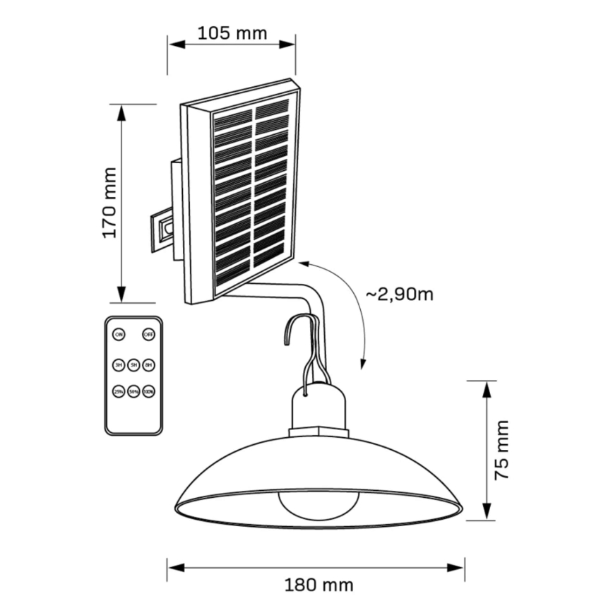 Lampe solaire CELINA LED/1,8W/3,7V 2400 mAh IP44 + Télécommande