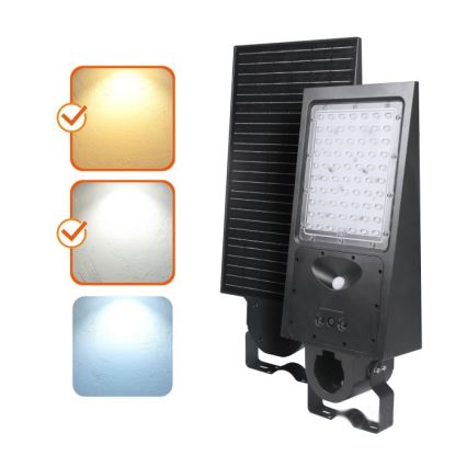 Lampe solaire de rue LED dimmable avec capteur STREET LED/30W/9,6V 3000/4000K 6000 mAh IP65 + télécommande
