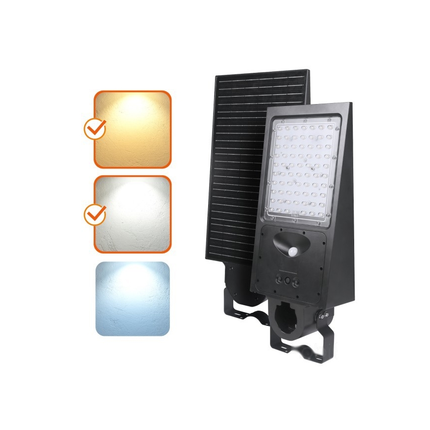 Lampe solaire de rue LED dimmable avec capteur STREET LED/30W/9,6V 3000/4000K 6000 mAh IP65 + télécommande
