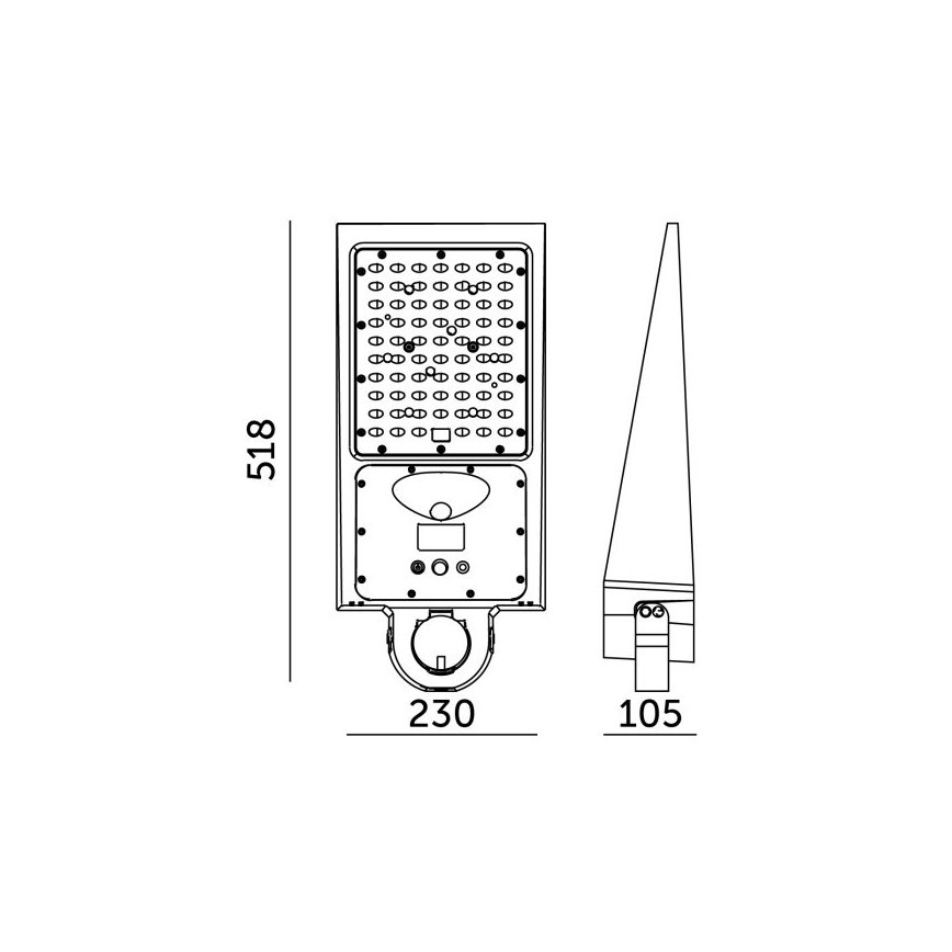 Lampe solaire de rue LED dimmable avec capteur STREET LED/30W/9,6V 3000/4000K 6000 mAh IP65 + télécommande