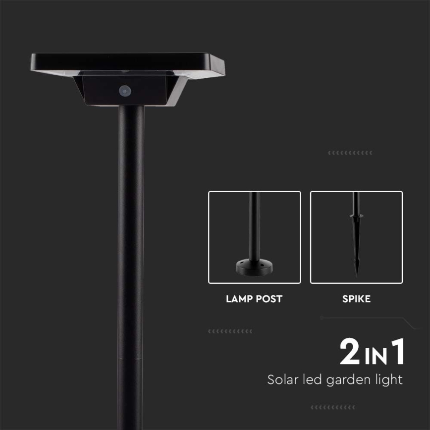 Lampe solaire extérieure 2en1 LED/2W/3,7V IP65 3000/4000/6500K