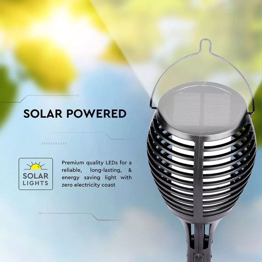 Lampe solaire FLAME 4en1 1xLED/0,45W/3,7V IP44 500 mAh