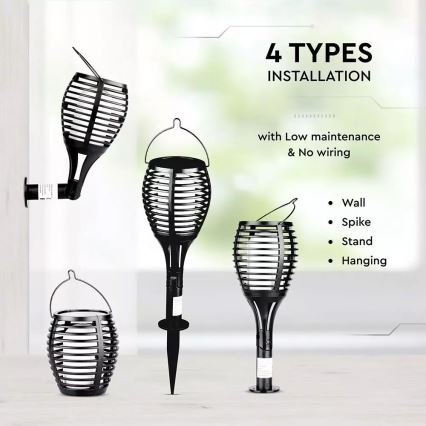 Lampe solaire FLAME 4en1 1xLED/0,45W/3,7V IP44 500 mAh