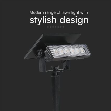 Lampe solaire LED/0,9W/3,7V 3000K IP65 noir