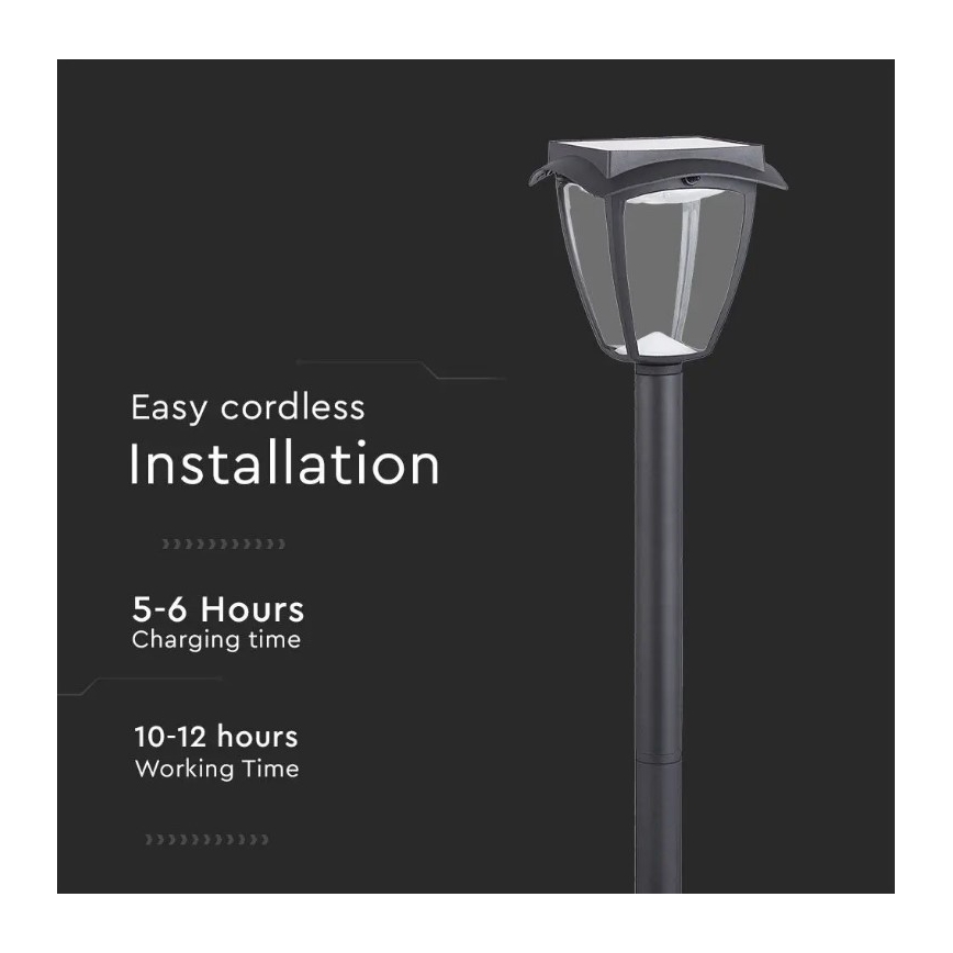 Lampe solaire LED/2W/230V 93 cm 3000/6000K IP65