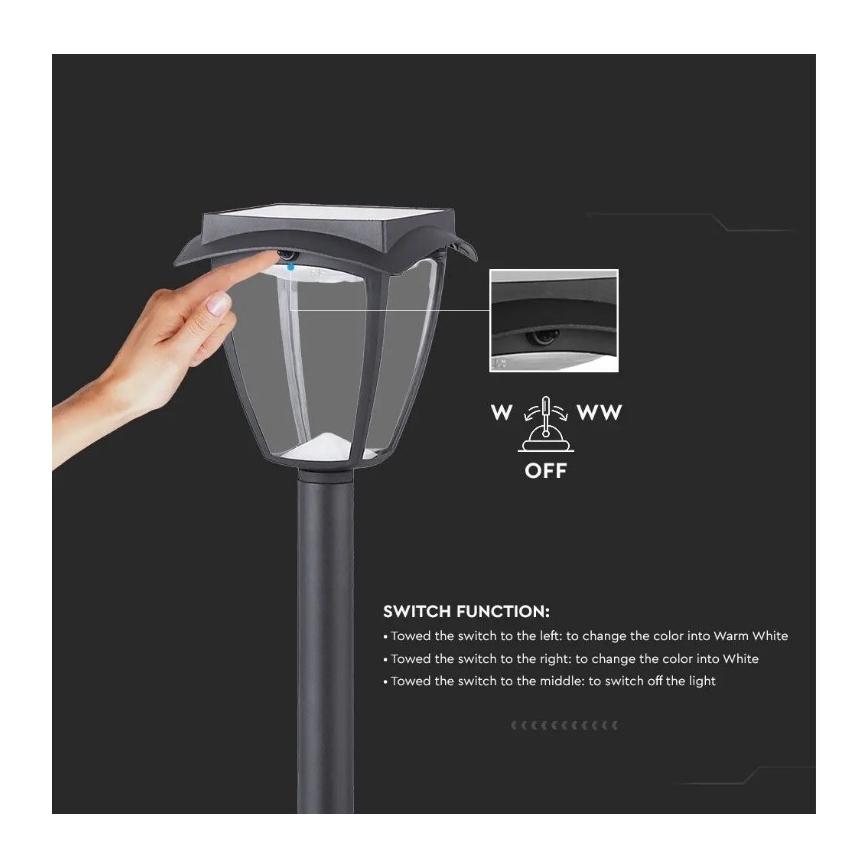 Lampe solaire LED/2W/230V 93 cm 3000/6000K IP65