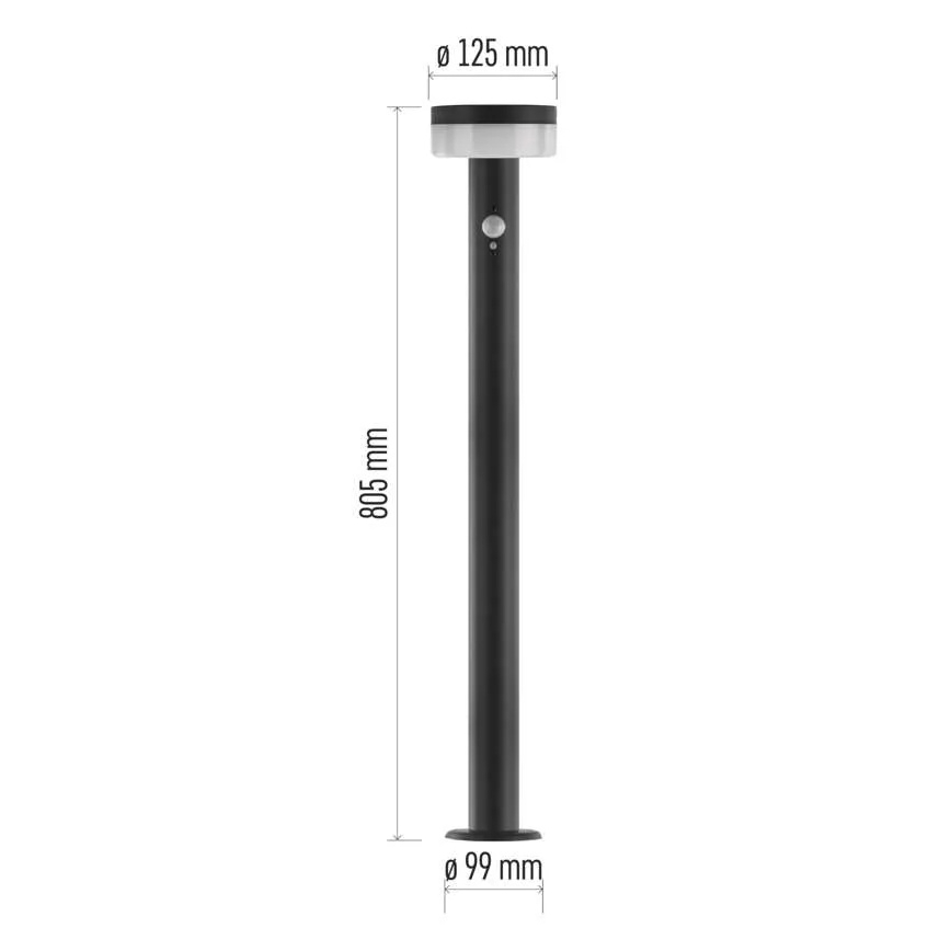 Lampe solaire LED avec capteur LED/2W/3,7V 1200 mAh IP44 80 cm