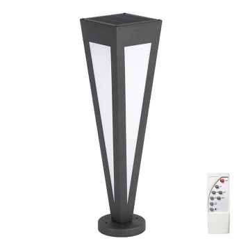 Lampe solaire LED/2W/3,7V IP65 3000K noir + télécommande