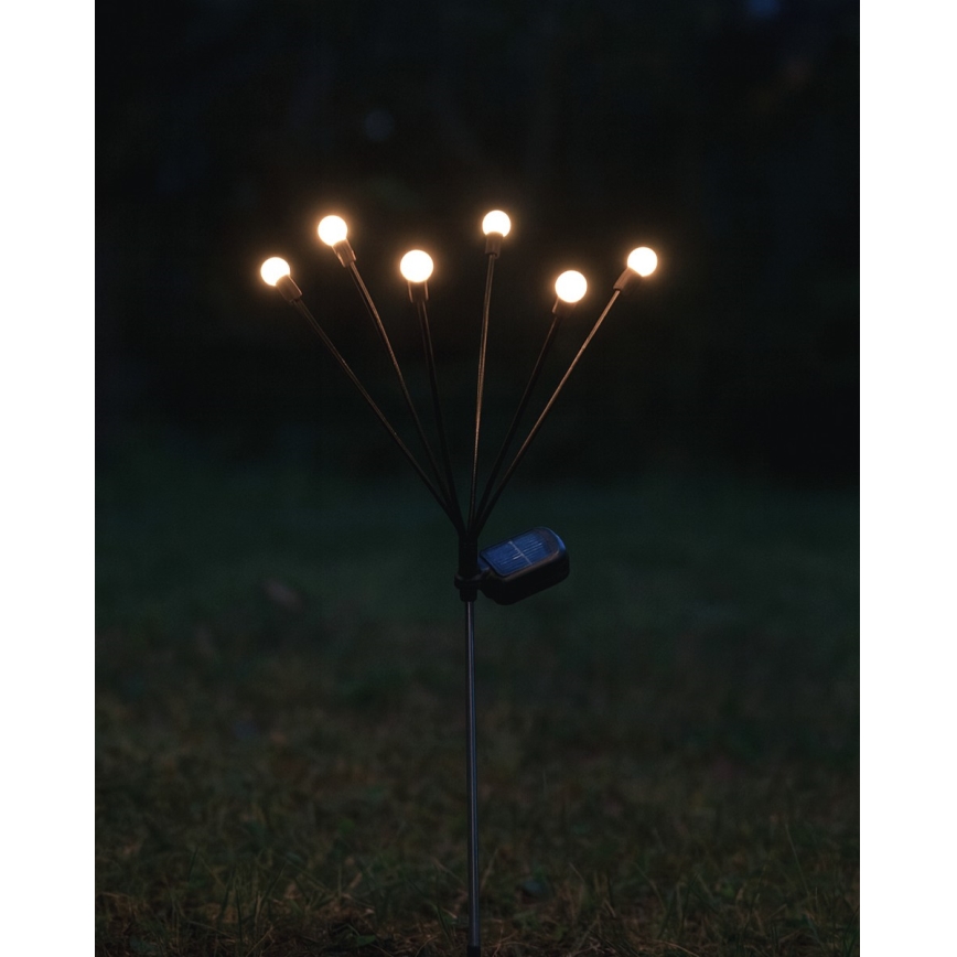 Lampe solaire LED 6xLED/1,2V 300 mAh IP44 noire