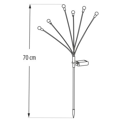 Lampe solaire LED 6xLED/1,2V 300 mAh IP44 noire