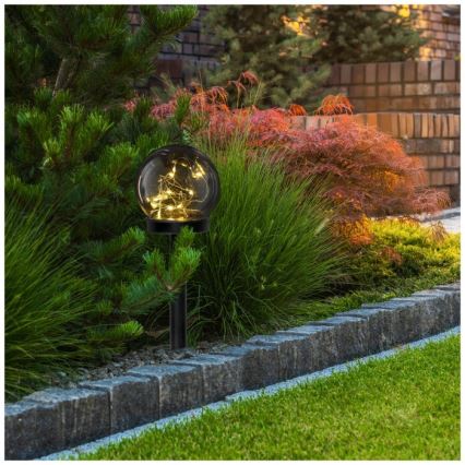 Lampe solaire LED avec capteur GLEAM LED/1,2V 3000K IP44 40 mAh fumée/noire