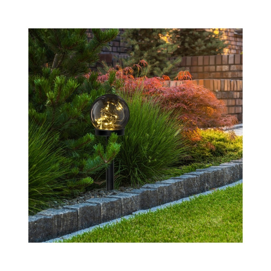 Lampe solaire LED avec capteur GLEAM LED/1,2V 3000K IP44 40 mAh fumée/noire