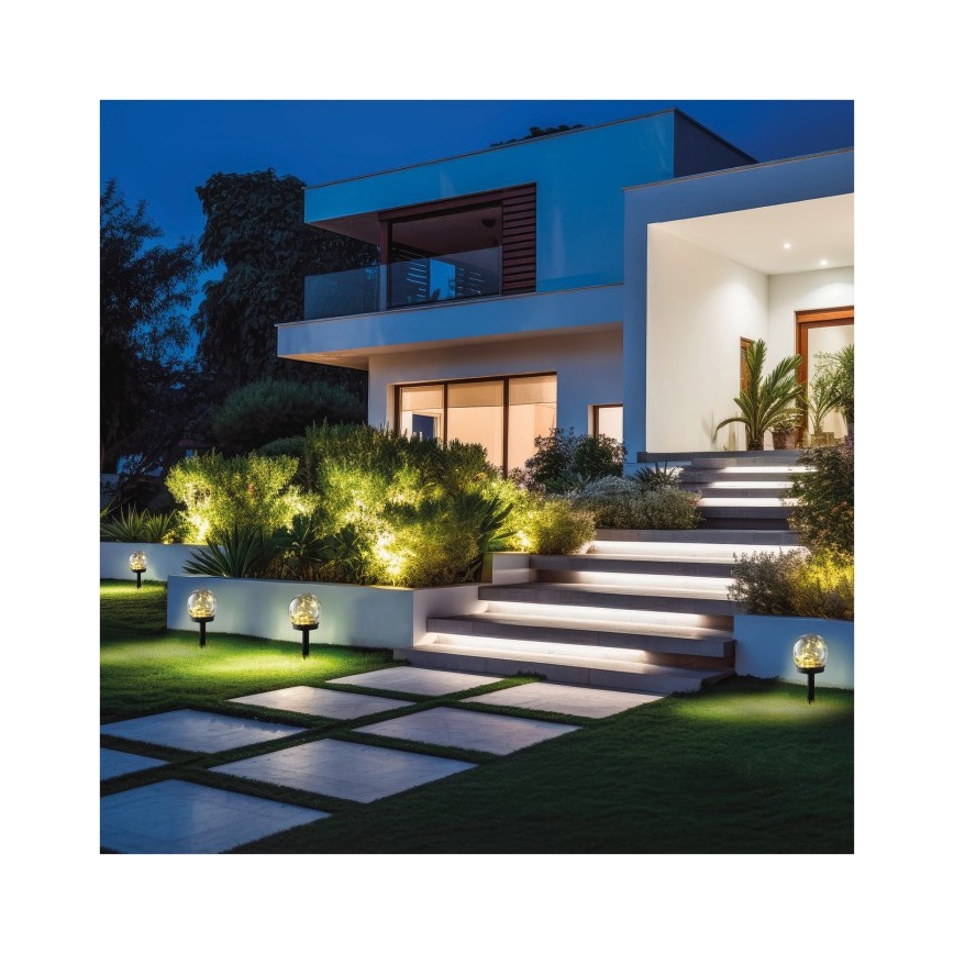 Lampe solaire LED avec capteur GLEAM LED/1,2V 3000K IP44 40 mAh transparente/noire