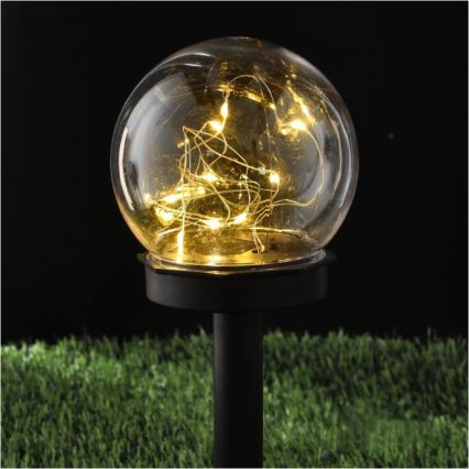 Lampe solaire LED avec capteur GLEAM LED/1,2V 3000K IP44 40 mAh transparente/noire