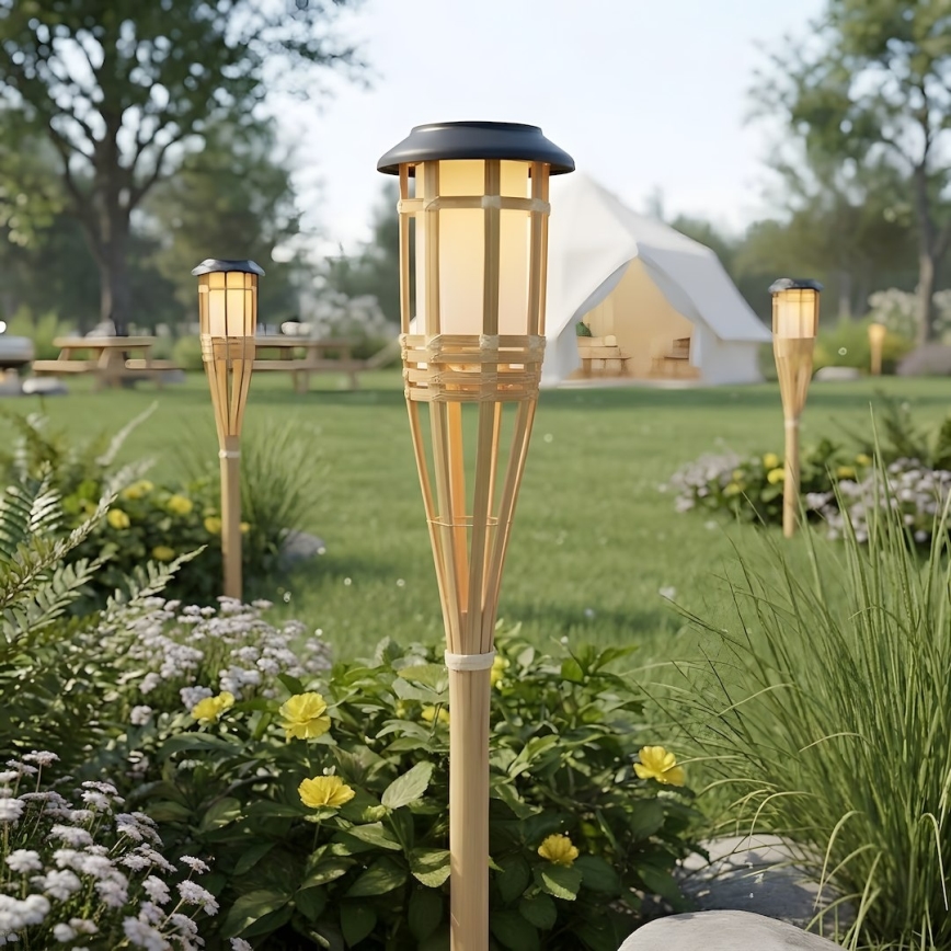 Lampe solaire LED BAMBOO 1,2 V 150 mAh 1800 K 56 cm IP44 beige