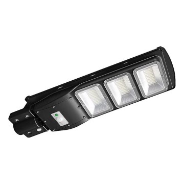 Lampe solaire LED d'extérieur dimmable avec capteur de mouvement et crépuscule LED/12W/3,2V 6000K IP65 10000 mAh noire + télécommande