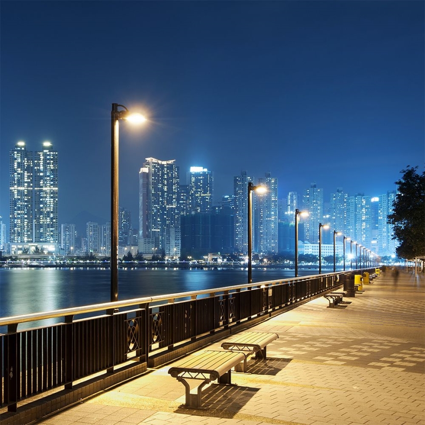 Lampe solaire de rue LED dimmable avec capteur de mouvement et crépuscule LED/6W/3,2V 6000K IP65 5000 mAh noire + télécommande