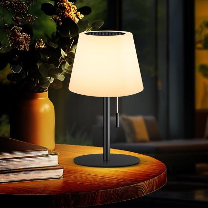 Lampe solaire LED dimmable LED/2W/5V USB 1200 mAh IP44 blanc/noir