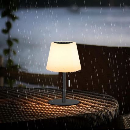 Lampe solaire LED dimmable LED/2W/5V USB 1200 mAh IP44 blanc/noir