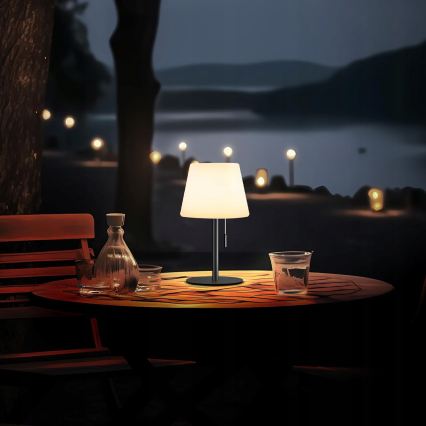 Lampe solaire LED dimmable LED/2W/5V USB 1200 mAh IP44 blanc/noir