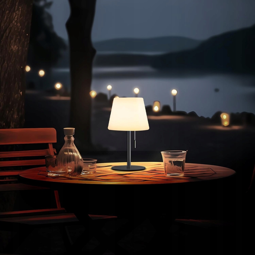 Lampe solaire LED dimmable LED/2W/5V USB 1200 mAh IP44 blanc/noir