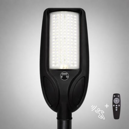 Lampe solaire de rue LED dimmable avec capteur VENICE LED/100W/3,2V 6000 mAh IP65 noire + télécommande