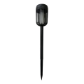 Lampe solaire LED FLAME, 1,2 V, 100 mAh, 1800 K, 37 cm, IP44, noire