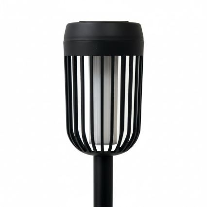 Lampe solaire LED FLAME, 1,2 V, 100 mAh, 1800 K, 37 cm, IP44, noire