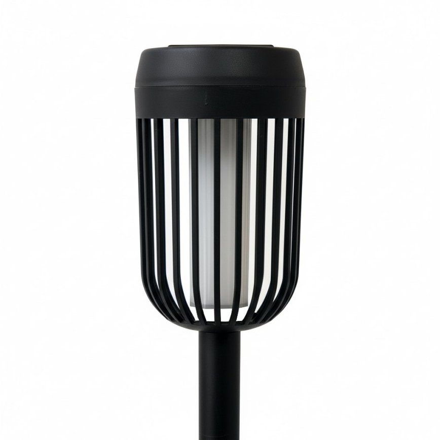 Lampe solaire LED FLAME, 1,2 V, 100 mAh, 1800 K, 37 cm, IP44, noire