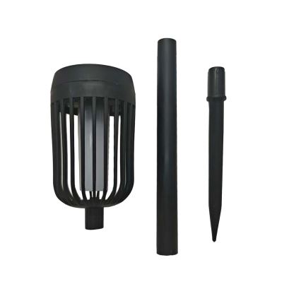 Lampe solaire LED FLAME, 1,2 V, 100 mAh, 1800 K, 37 cm, IP44, noire