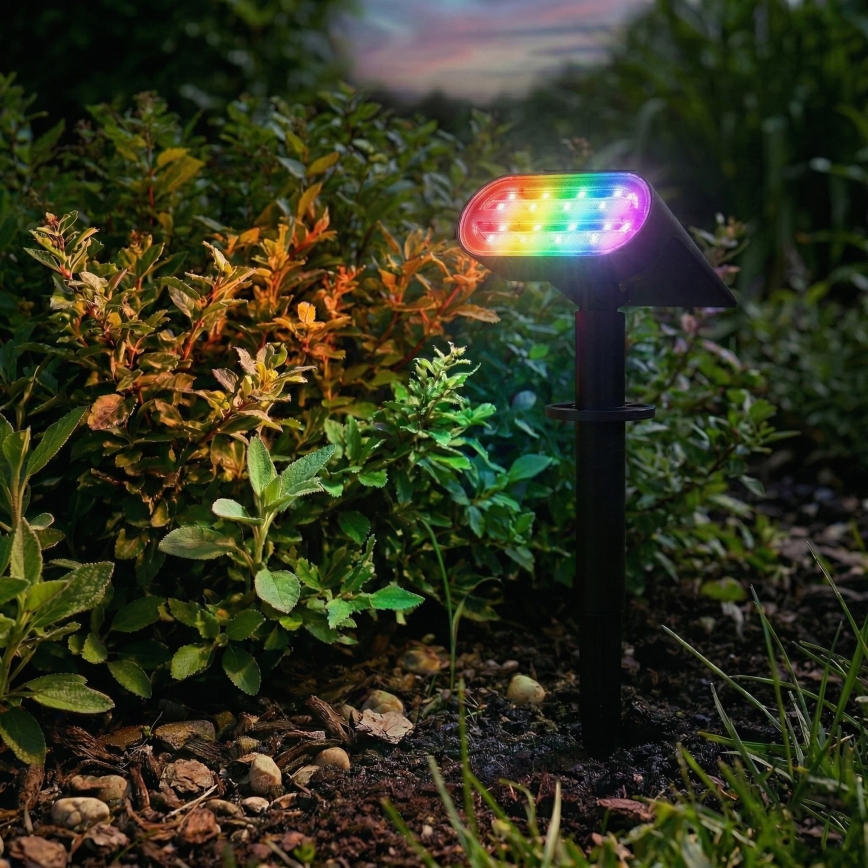Lampe solaire LED RGB 2 en 1 LED/3,7V 1200 mAh IP54 noire