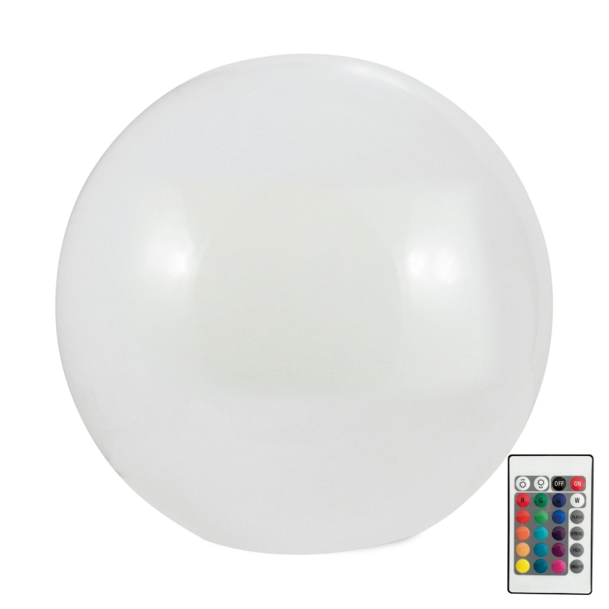 Lampe solaire LED RGBW BALL LED/1,2V d. 40 cm IP65 + télécommande