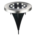 Lampe solaire LED SOLLY, 1,2 V, 6500 K, Ø 11,5 cm, 300 mAh, IP44, chromée