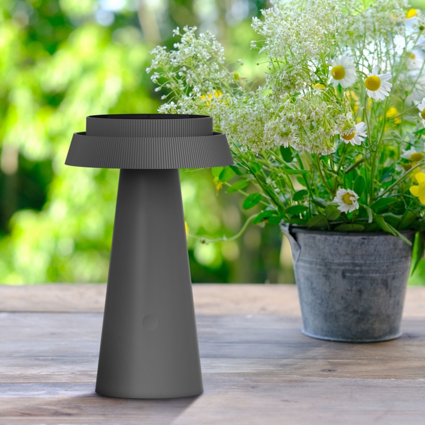 Lampe solaire tactile à intensité variable MARAKESZ LED/3,7V USB 3600 mAh 1800/2700/3000K IP54 gris